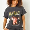 Women Daisy Street T-Shirts-Licensed Relaxed T-Shirt With Harry Potter Print