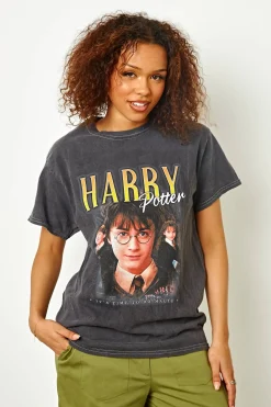 Women Daisy Street T-Shirts-Licensed Relaxed T-Shirt With Harry Potter Print