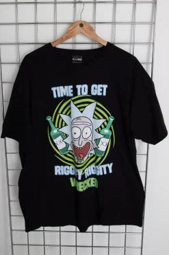 Women Daisy Street T-Shirts-Licensed Relaxed T-Shirt With Rick and Morty Print