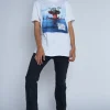 Women Daisy Street T-Shirts-Licensed Relaxed T-Shirt With Gorillaz Print