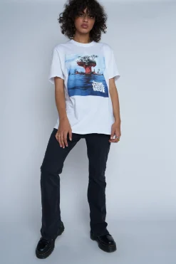 Women Daisy Street T-Shirts-Licensed Relaxed T-Shirt With Gorillaz Print