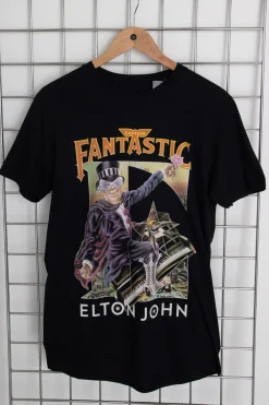 Women Daisy Street T-Shirts-Licensed Relaxed T-Shirt With Elton John 'Captain Fantastic' Print