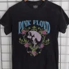 Women Daisy Street T-Shirts-Licensed Relaxed T-Shirt With Pink Floyd Floral Print