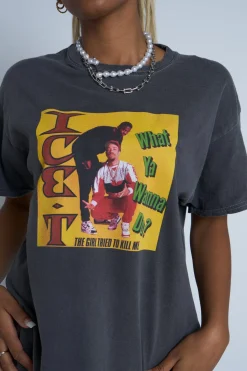 Women Daisy Street T-Shirts-Licensed Relaxed T-Shirt With Ice Cube Print