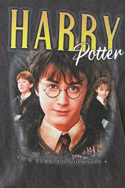 Women Daisy Street T-Shirts-Licensed Relaxed T-Shirt With Harry Potter Print