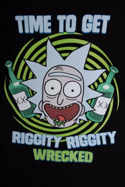 Women Daisy Street T-Shirts-Licensed Relaxed T-Shirt With Rick and Morty Print