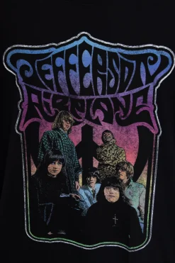 Women Daisy Street T-Shirts-Licensed Relaxed T-Shirt With Jefferson Airplane Print