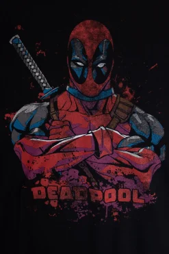 Women Daisy Street T-Shirts-Licensed Relaxed T-Shirt With Deadpool Print