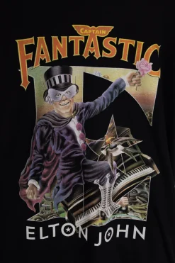 Women Daisy Street T-Shirts-Licensed Relaxed T-Shirt With Elton John 'Captain Fantastic' Print