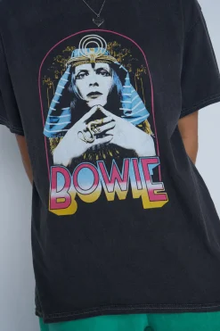 Women Daisy Street T-Shirts-Licensed Relaxed T-Shirt With Bowie Print