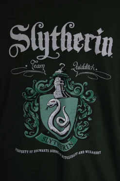 Women Daisy Street T-Shirts-Licensed Relaxed T-Shirt With Harry Potter 'Slytherin' Crest Print