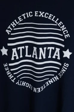 Women Daisy Street T-Shirts-Licensed Relaxed T-Shirt With Atlanta Print