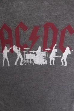 Women Daisy Street T-Shirts-Licensed Relaxed T-Shirt With ACDC Silhouettes Print