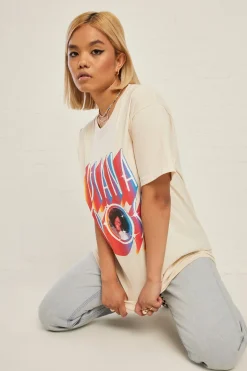 Women Daisy Street T-Shirts-Licensed Relaxed Diana Ross T-Shirt