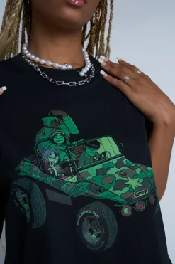 Women Daisy Street T-Shirts-Licensed Relaxed T-Shirt With Gorillaz Print