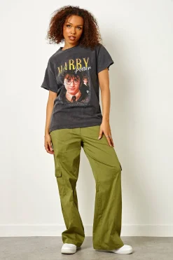 Women Daisy Street T-Shirts-Licensed Relaxed T-Shirt With Harry Potter Print
