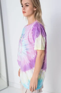 Women Daisy Street T-Shirts-Licensed T-Shirt With Tie-Dye Care Bears Print