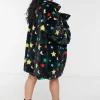 Women Daisy Street Jackets-Longline Fur Coat in Star and Moon Print
