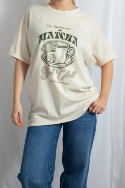 Women Daisy Street Tops | T-Shirts-Matcha Book Club Oversized Tee