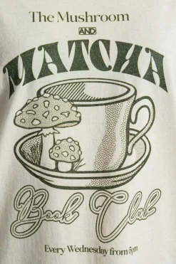 Women Daisy Street Tops | T-Shirts-Matcha Book Club Oversized Tee