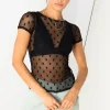 Women Daisy Street Tops-Mesh Spot Top