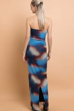 Women Daisy Street Partywear | Dresses-Mesh Strapless Maxi Dress