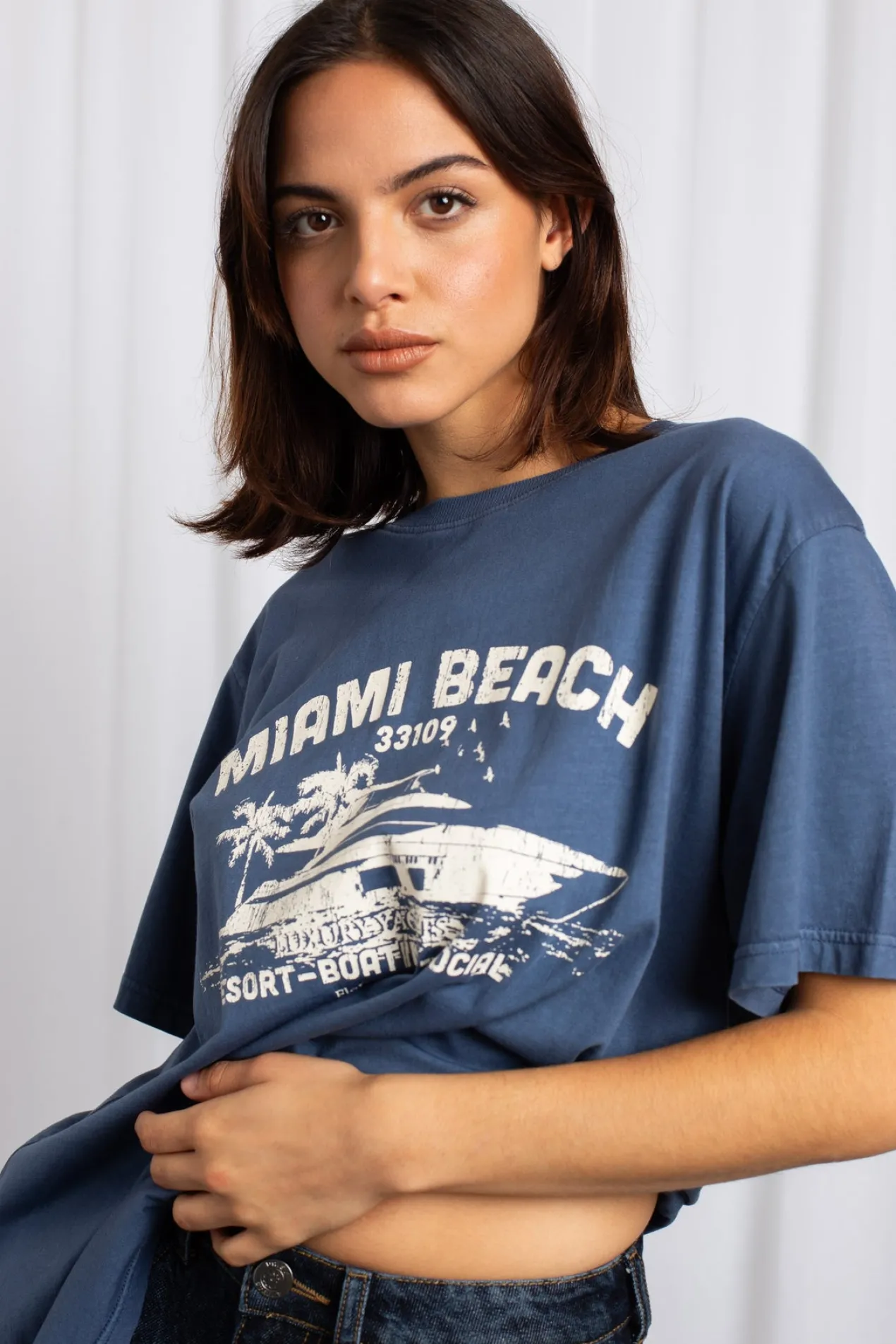 Women Daisy Street Tops | T-Shirts-Miami Beach Graphic T-Shirt