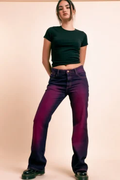 Women Daisy Street Trousers-Mid Rise Fitted Jeans With Two Tone Wash