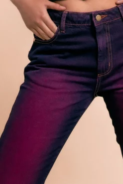 Women Daisy Street Trousers-Mid Rise Fitted Jeans With Two Tone Wash