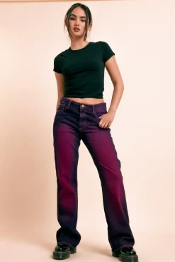 Women Daisy Street Trousers-Mid Rise Fitted Jeans With Two Tone Wash