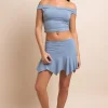 Women Daisy Street Dresses-Mid Rise Slinky Hanky Hem Skirt