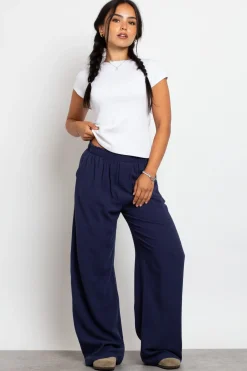 Women Daisy Street Trousers-Mid Rise Wide Leg Joggers