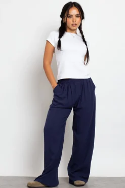 Women Daisy Street Trousers-Mid Rise Wide Leg Joggers