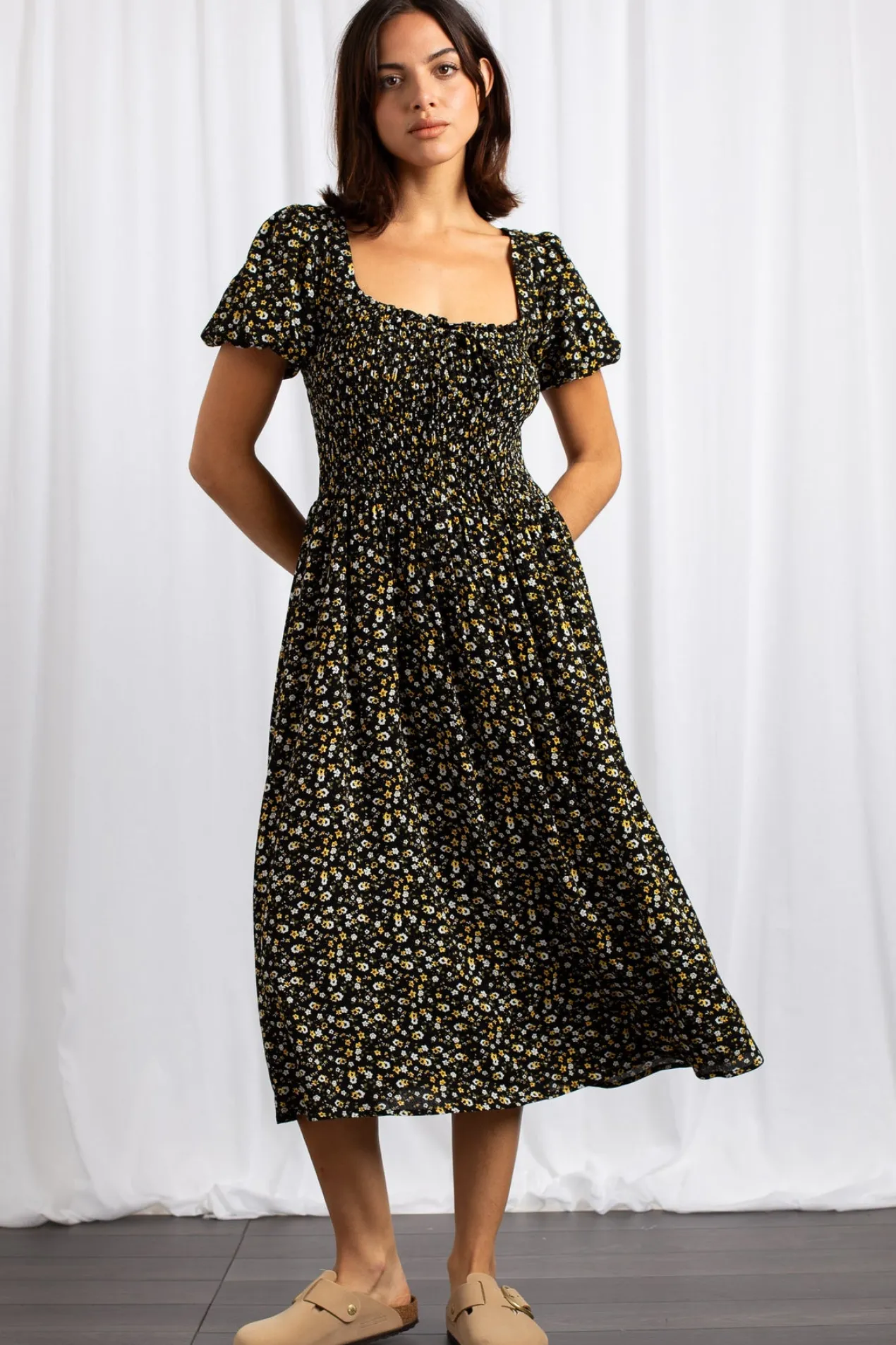 Women Daisy Street Dresses-Midaxi Floral Dress