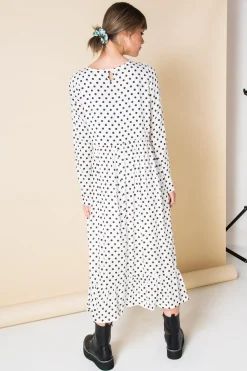 Women Daisy Street Dresses-Midaxi Smock Dress in Spot Print