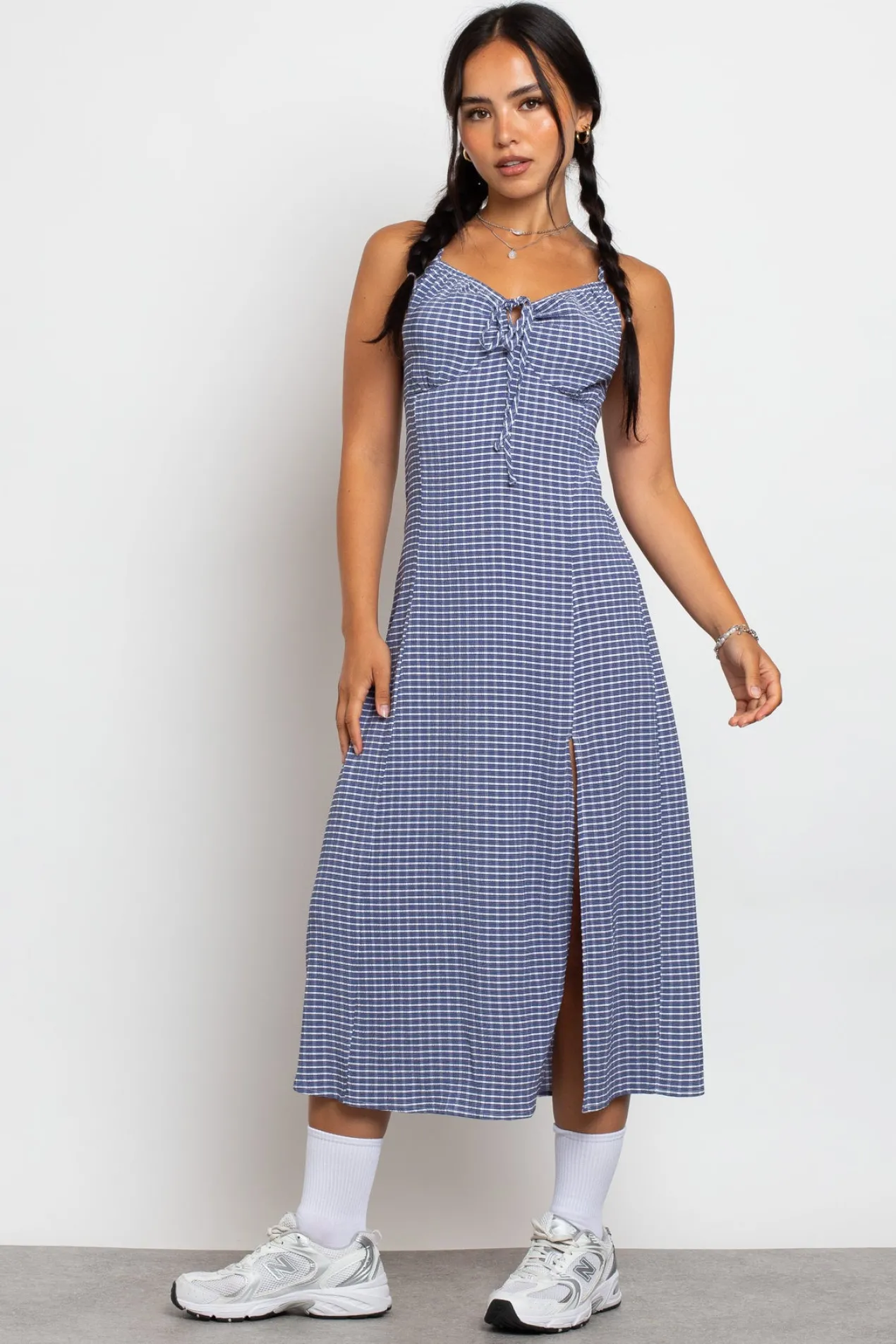 Women Daisy Street Dresses-Midi Dress With Milkmaid Bust And Shirred Back