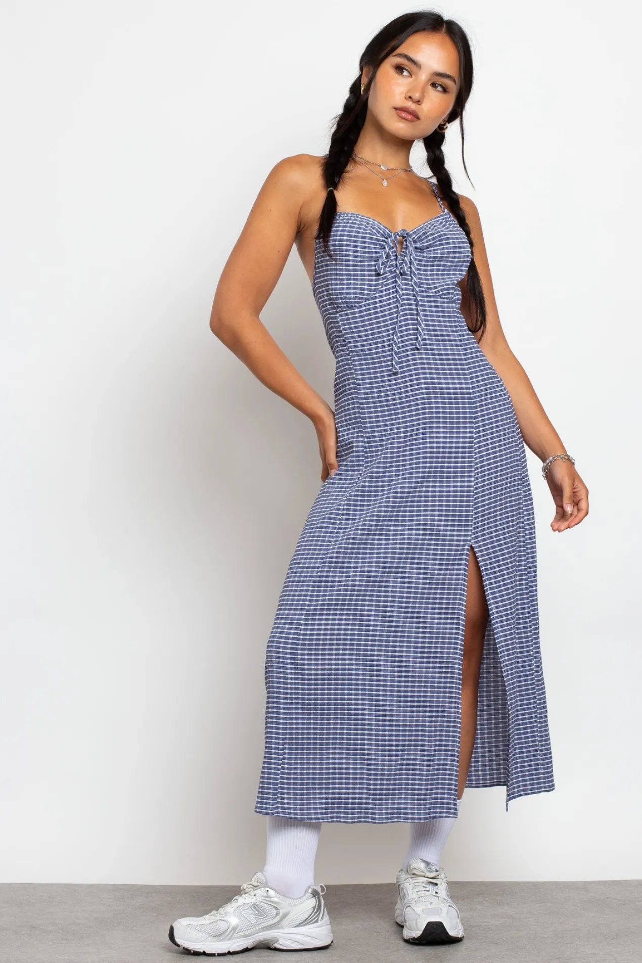 Women Daisy Street Dresses-Midi Dress With Milkmaid Bust And Shirred Back