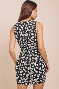 Women Daisy Street Dresses-Mini Dress With Cup Detail And Tie Waist