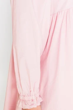 Women Daisy Street Dresses-Mini Smock Dress with Full Skirt in Cotton