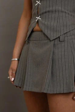Women Daisy Street Partywear | Skirts-Mini Stripe Pleated Skirt