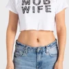 Women Daisy Street Tops | T-Shirts-Mob Wife Cropped Tee