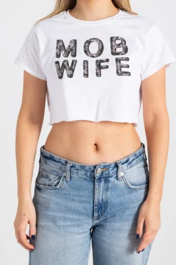 Women Daisy Street Tops | T-Shirts-Mob Wife Cropped Tee