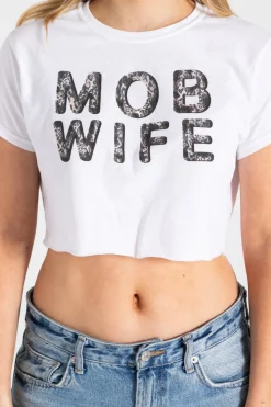 Women Daisy Street Tops | T-Shirts-Mob Wife Cropped Tee