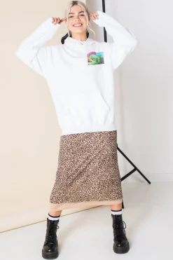 Women Daisy Street Hoodies & Sweatshirts-Oversize Hoodie with Hollywood Print