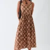 Women Daisy Street Dresses-Oversized Check Printed Smock Dress