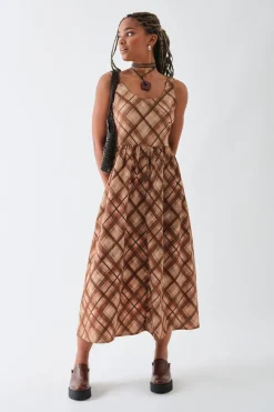 Women Daisy Street Dresses-Oversized Check Printed Smock Dress