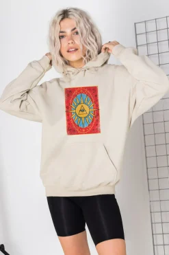 Women Daisy Street Hoodies & Sweatshirts-Oversized Hoodie with Tarot Print