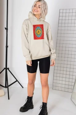 Women Daisy Street Hoodies & Sweatshirts-Oversized Hoodie with Tarot Print