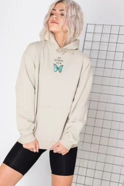 Women Daisy Street Hoodies & Sweatshirts-Oversized Hoodie with Do Nothing Club Print