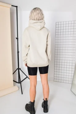 Women Daisy Street Hoodies & Sweatshirts-Oversized Hoodie with Live Life in full Bloom Print